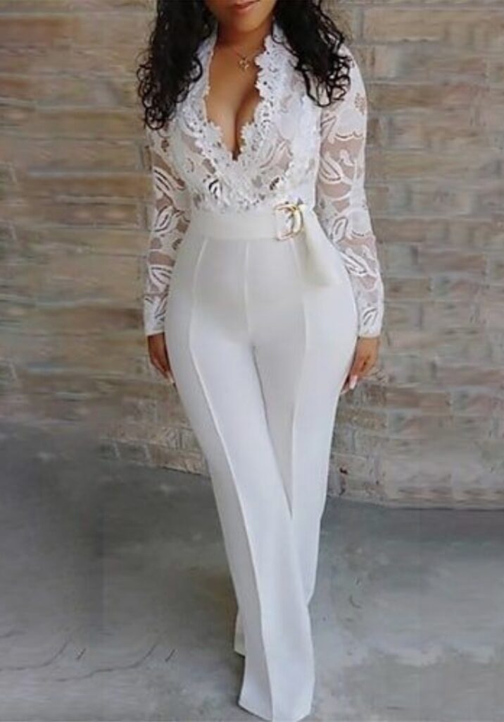 Tenue de la mariée en pantalon